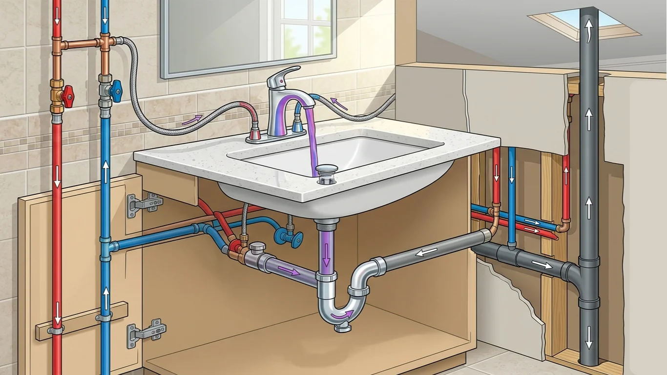 Bathroom Sink Plumbing Diagram