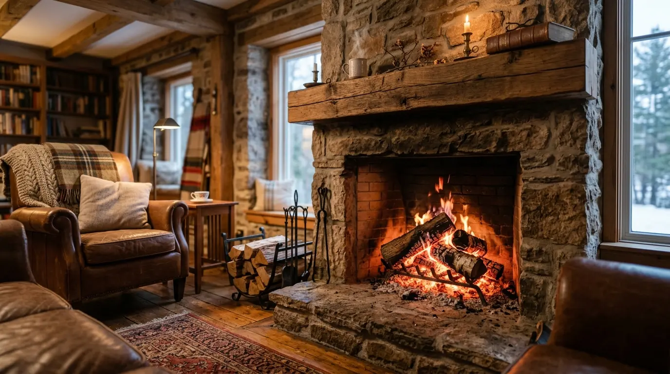 Wood Burning Fireplace